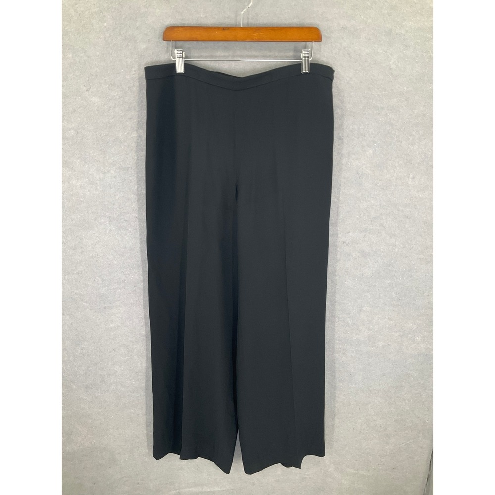 Ellen Tracy Women's Black Wide Leg Dress‎ Pants Size 14 Career Casual